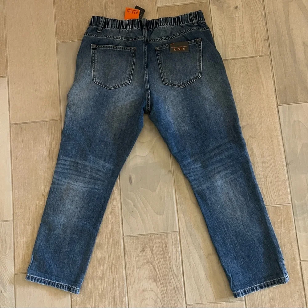 Risen High Waist Distressed Mom Jeans L - Picture 2 of 6